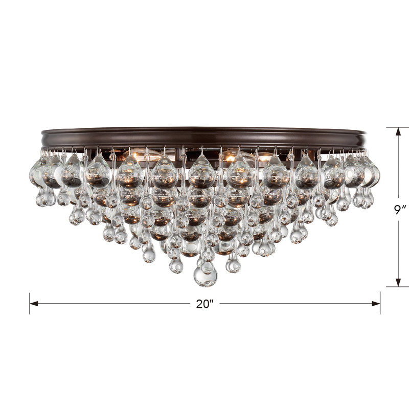 Calypso 6 Light Flush Mount, Vibrant Gold