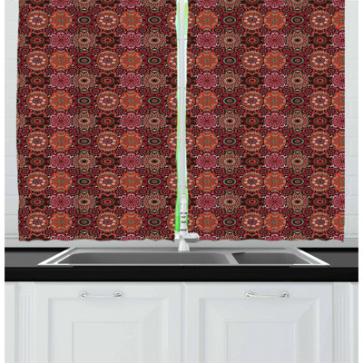 Damask Tailored Kitchen Curtain