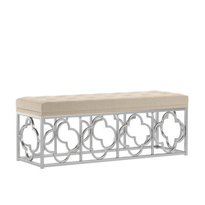 Banc rembourré en métal 100% lin Hayes