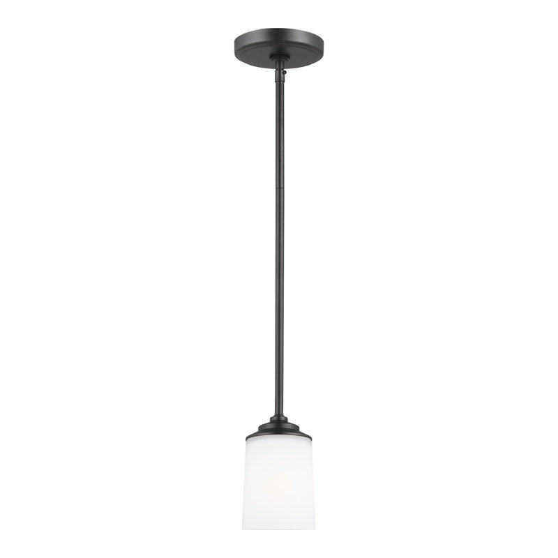 Kemal One Light Mini-Pendant from Generation Lighting , Midnight Black, Not Energy Star, No