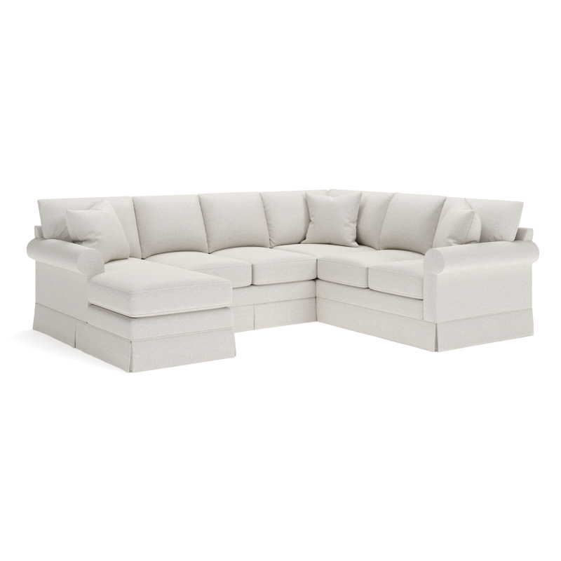 Friedman 3 - Piece Upholstered Sectional, Left Hand Facing, Macarena Light Gray Canvas