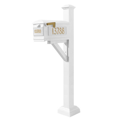 Westhaven Aluminum Post Mounted Mailbox with Magnetic Closure
