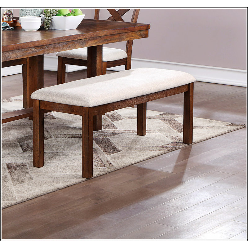 Banc de 1 pièce en bois massif avec finition naturelle et style contemporain