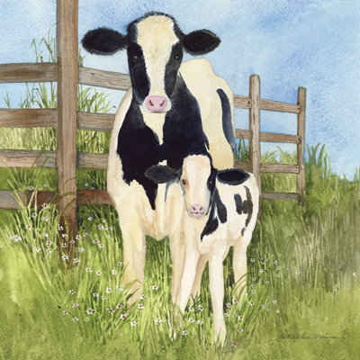 «Farm Family Cows» par Kathleen Parr McKenna, reproduction d'art sur toile tendue