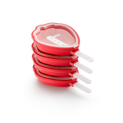 Lékué Stackable Strawberry Ice Pop Molds, Set of 4