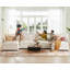 Canapé modulaire en U 6 pièces modulaire en forme de U 6 pièces avec pouf-chenille amovible - tissu beige-1623123505