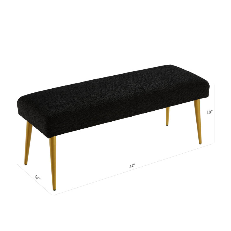 Benbrook Upholstered Bench, Black