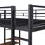 Lit mezzanine en métal avec 2 tablettes et un bureau