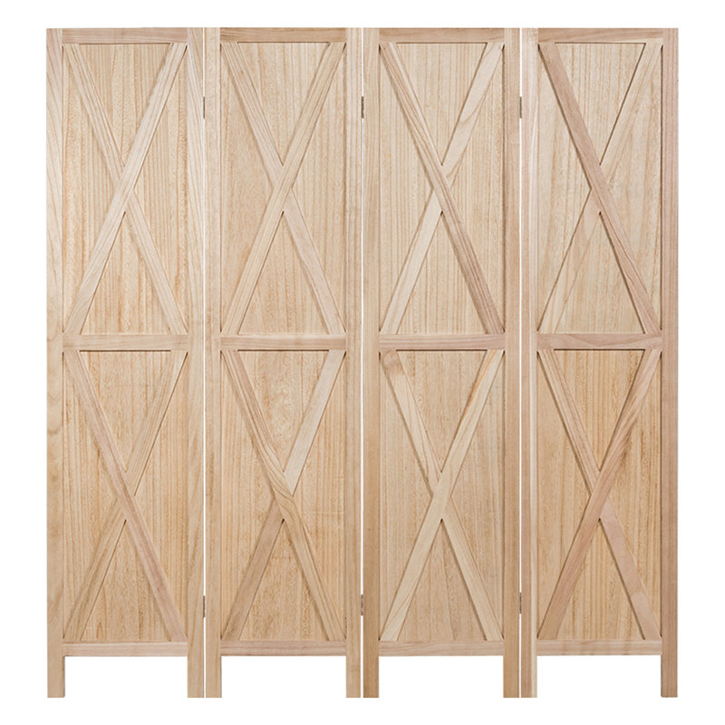 Paravent pliable à 4 panneaux H 67 po x l 63 po Bracy, Naturel
