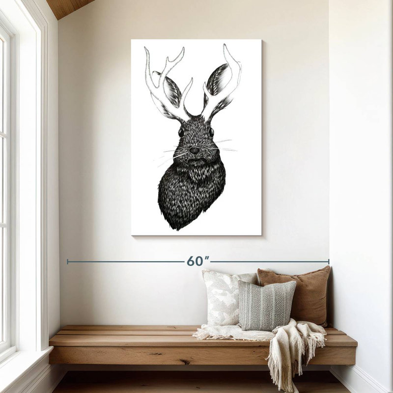 Kelan Adorable Jackalope, 45" H x 30" W