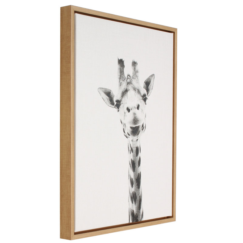 «Giraffe» par Simon Te of Tai, reproduction d'art sur toile encadrée, Naturel, H 24 po x l 18 po