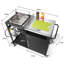 Chariot de gril extérieur mobile OuterMust avec friteuse au propane intégrée de 85 000 BTU et armoire de rangement, îlot de cuisine multifonctionnel en acier inoxydable conçu pour les barbecues, la cour, le patio et le camping