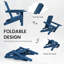 Chaise Adirondack pliante en polyéthylène haute densité Delman avec porte-gobelet double (ensemble de 4)-1444439770