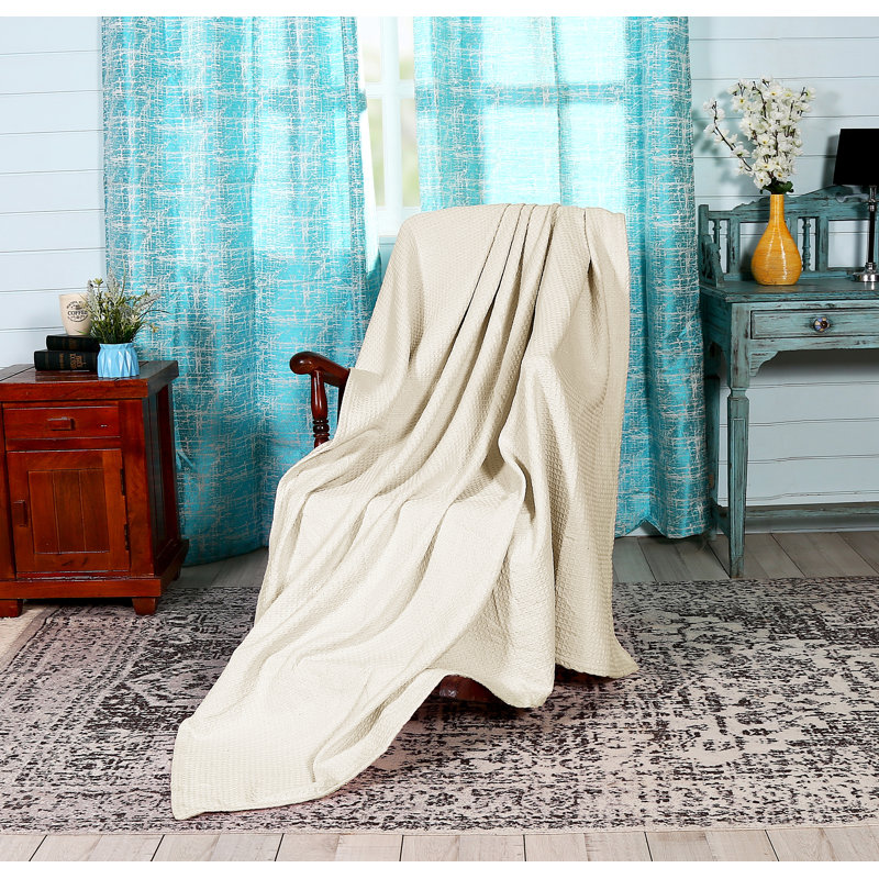 Janiya Full Size Oatmeal Cotton Reversible Blanket
