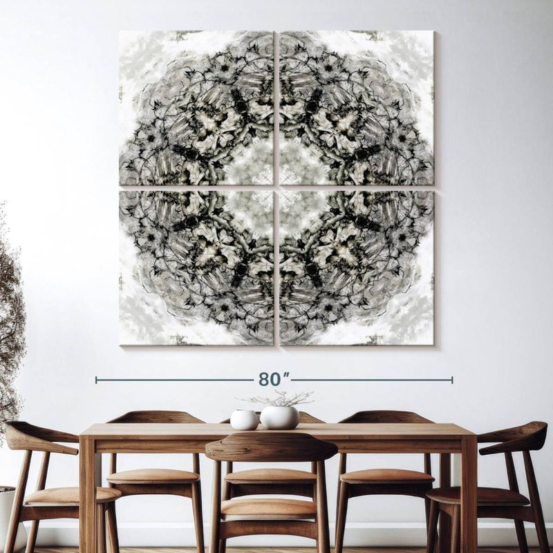 Avery Black White Kaleidoscope II, 74" H x 74" W