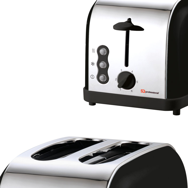 SQ Professional Gems 2 slice Toaster with Removable Crumb Tray, Onyx (Black)