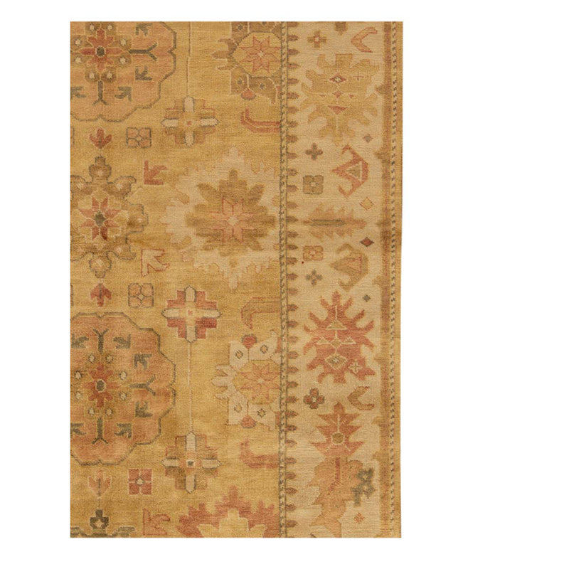 Wool Oriental Area Rug in Gold