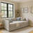 Beige Linen Queen Size Upholstered Daybed with Trundle and 2 Drawers, Vertical Channel Tufted Sofa Bed, 86.5'' L x 65'' W x 30'' H-120242102