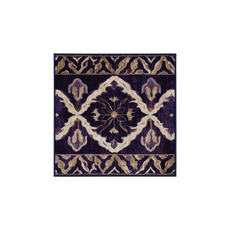 Tapis mauve soyeux et moelleux, Carré 3 pi