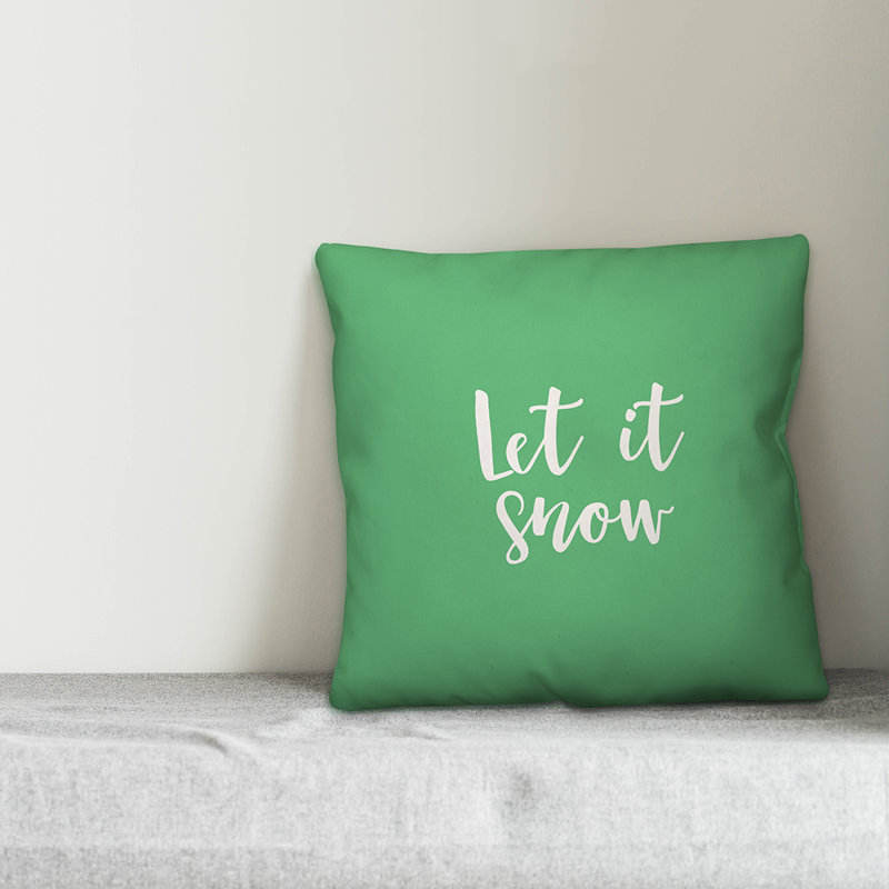  Coussin Let it Snow, Vert clair, Coussin décoratif