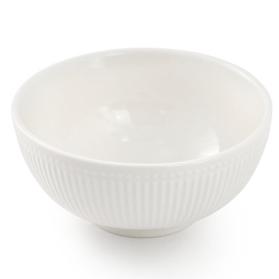 Elama Gretel 6 Piece Round Stoneware Cereal Bowl Set in White