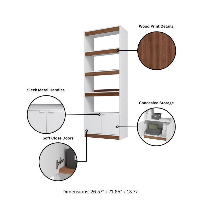 Kamarianna Storage Bookcase, Brown/White