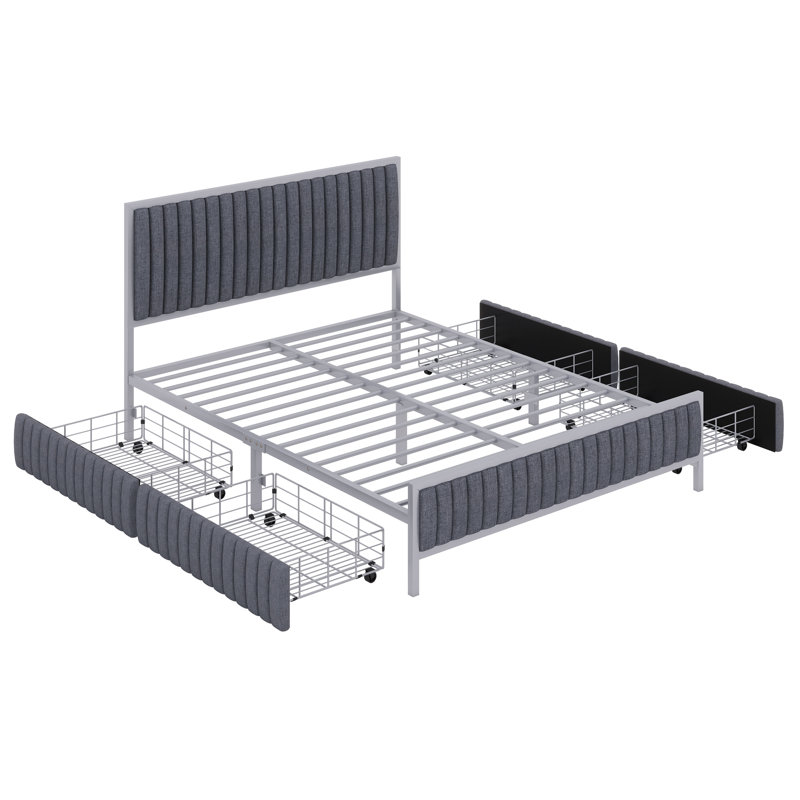 Ebern Designs Upholstered Bed With 4 Drawers | Wayfair