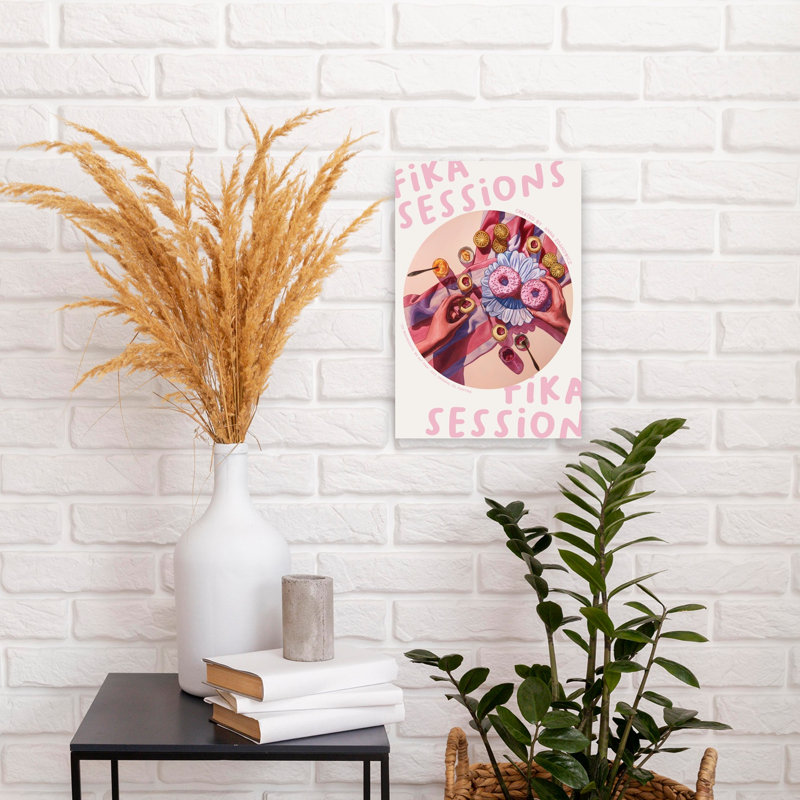 Art mural délicat contemporain rose Fika, H 18 po x l 12 po