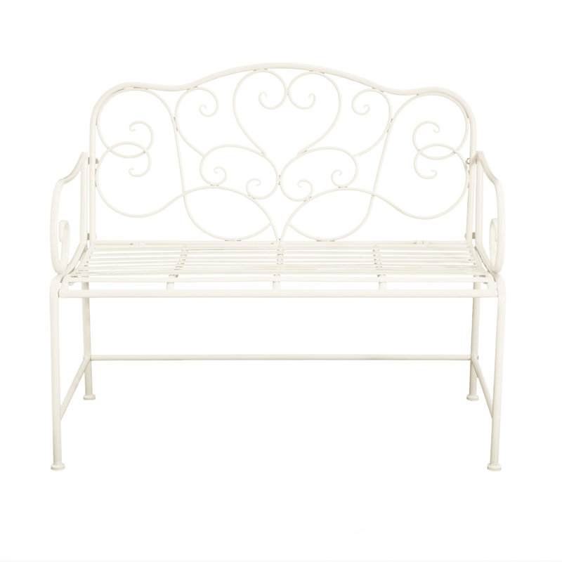Outdoor Garden Bench-White, White