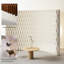 Foldable No Drill Paper Room Divider, 2 Sided Decorative Partition Screen, Fish Scale and Accordion Dual Design, Freestanding Kraft Paper Wall for Privacy & Backdrop