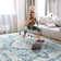 Tapis à motif floral lavable Fillender