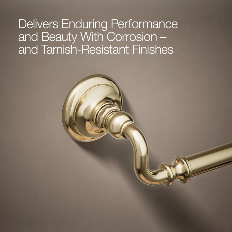 Artifacts® Wall Mounted Towel Bar, Vibrant French Gold, 3" H x 27" W x 3.5" D