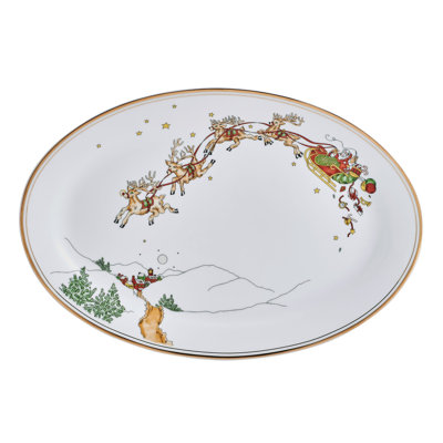 Fitz And Floyd St. Nicholas 14-in Platter In Black;brown;white;green;red;beige;yellow