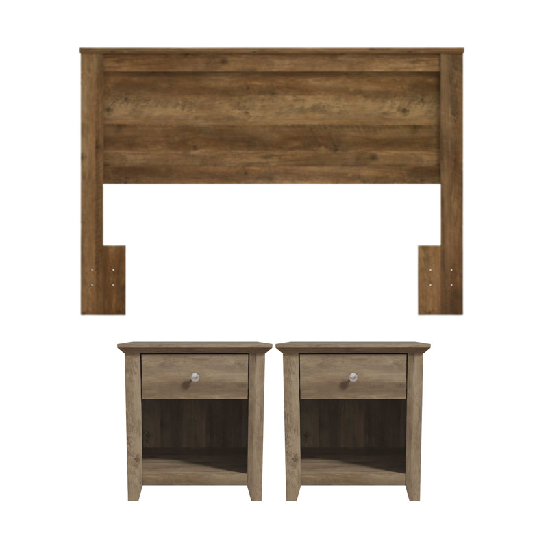 Ensemble de chambre à coucher 3 pièces Dorsey, Oslo Oak