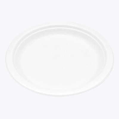 Assiette à bagasse en canne à sucre jetable et biodégradable de 7 pouces [paquet de 50]
