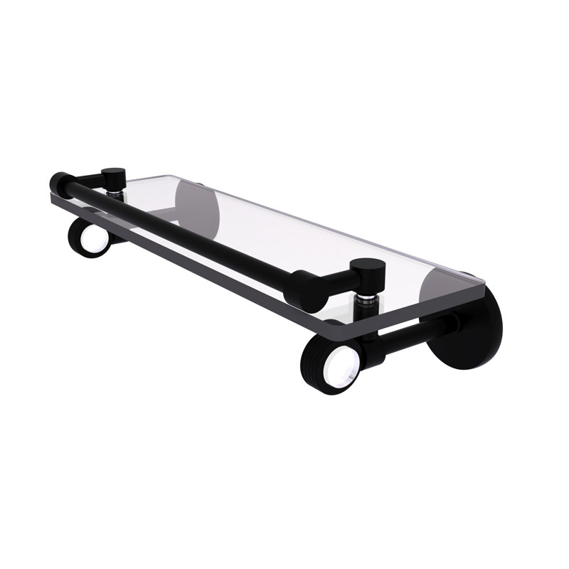 Tablette murale en verre Margolis, Noir mat, H 3,75 po x l 16 po x P 5,65 po
