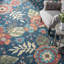 Tapis floral en coton touffeté à la main Jardin / Bleu / Vert-93743689