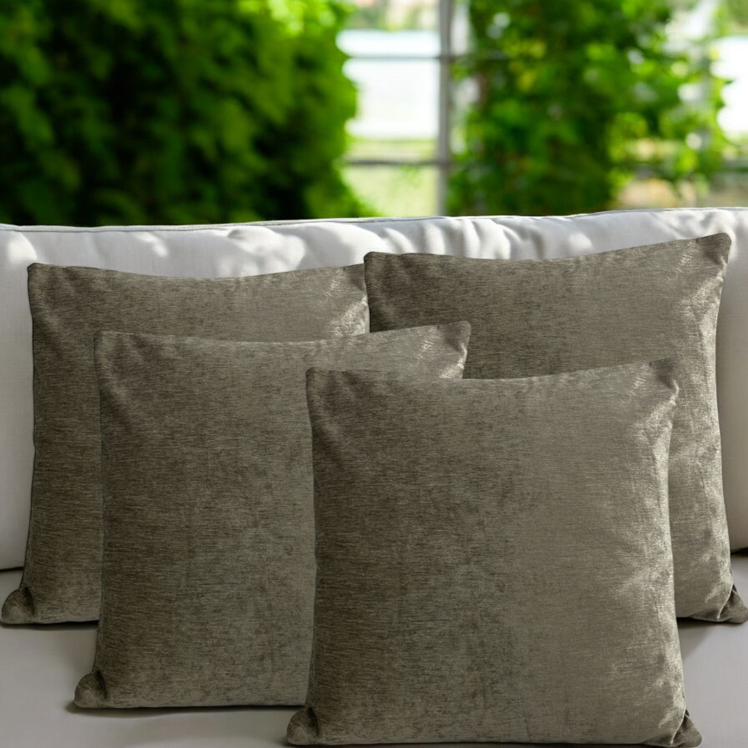 Sajad Indoor / Outdoor Brown Square Throw Pillow Cover