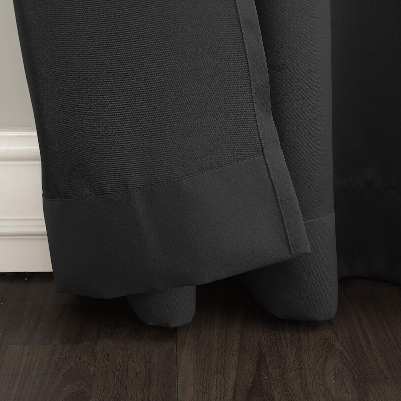Wayfair Basics® Thermal Room Darkening Rod Pocket Curtain Panel, 54" W x 63" L, Black