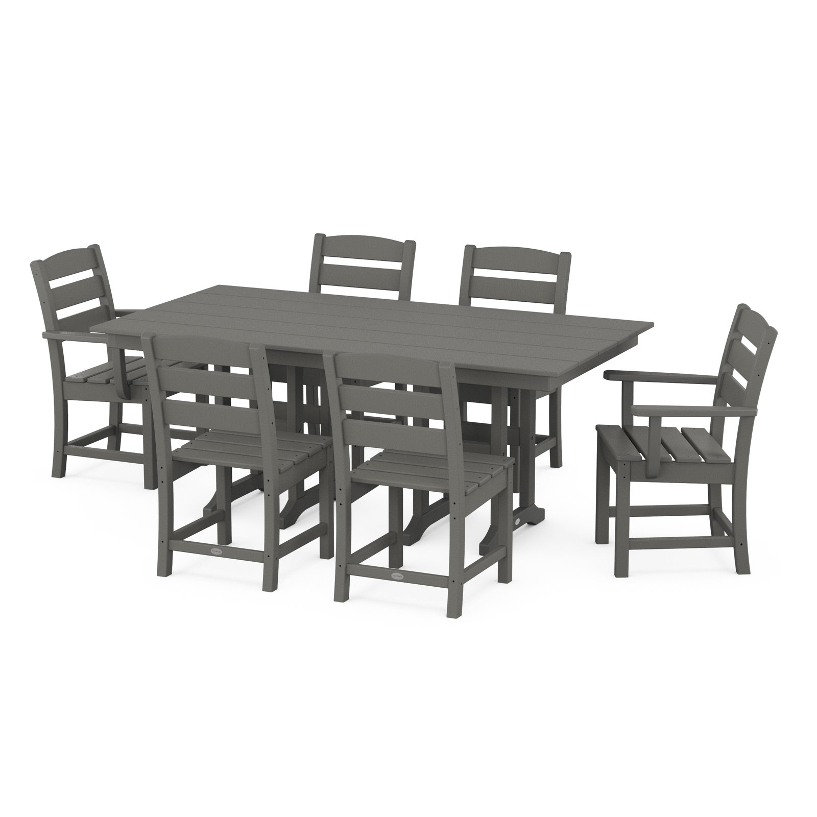 POLYWOOD® Lakeside 72" Patio Dining Set, Slate Gray