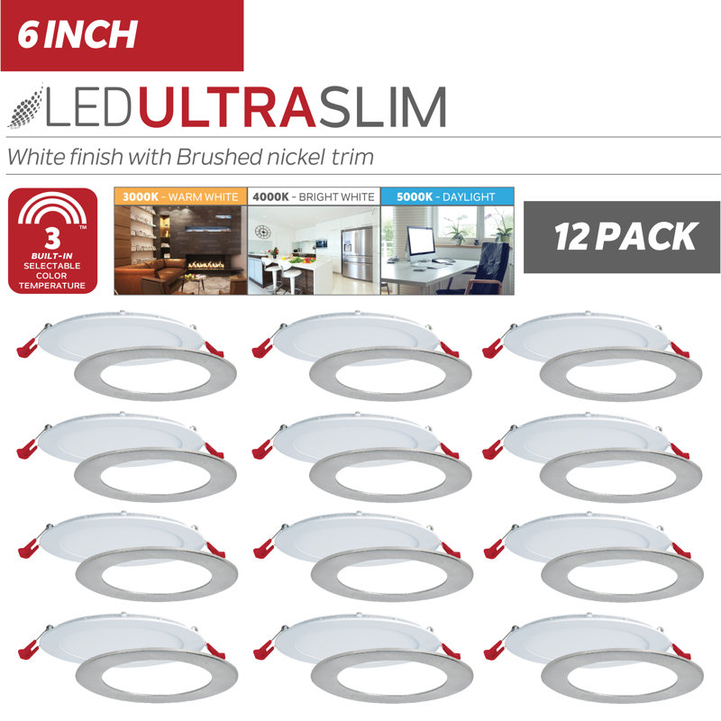 6.25'' Dimmable Air-Tight IC Rated LED Canless Recessed Lighting Kit