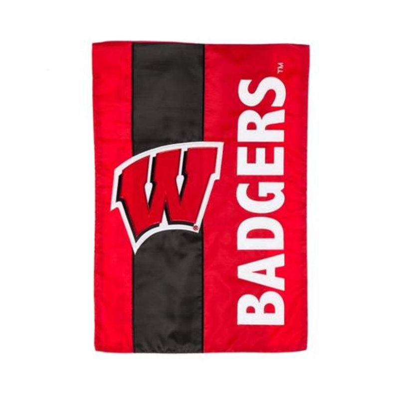 Ncaa 2 côtés en polyester 12 x 18 po drapeau de jardin, Wisconsin-Madison