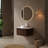 Dina 36" Striped Solid WoodBathroom Vanity With Sink, Modern Wall-mounted Floating Curved Edges Striped Bathroom Storage Cabinet With A Drawer, White Round Ceramic Basin Without Faucet, Pre-assembled-1991359106