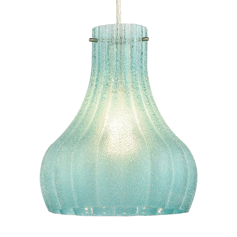 Mini-luminaire suspendu 1 lumière Coastal Scallop, Vert, Bleu
