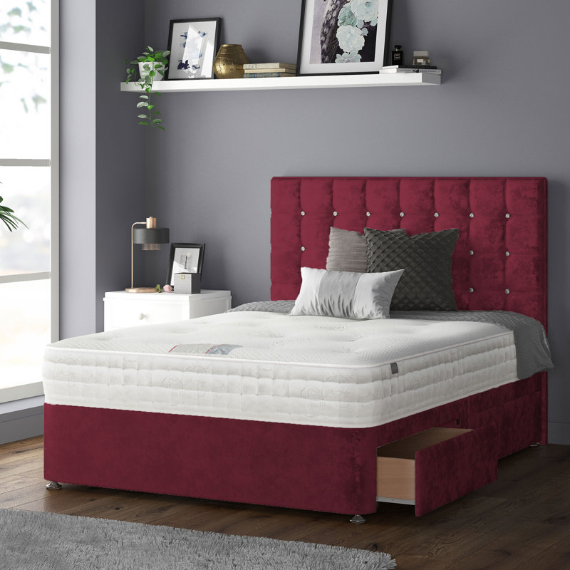 Rochester Upholstered Headboard, Pink, Double (4'6)