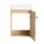 Meuble-lavabo mural flottant de 16 pouces avec lavabo en céramique et armoire à fermeture en douceur, parfait pour les petites salles de bain