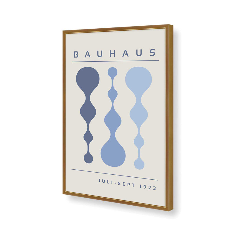 «Blue Retro Bauhaus», affiche I, Or poli, H 15,25 po x l 12,25 po x P 1,25 po