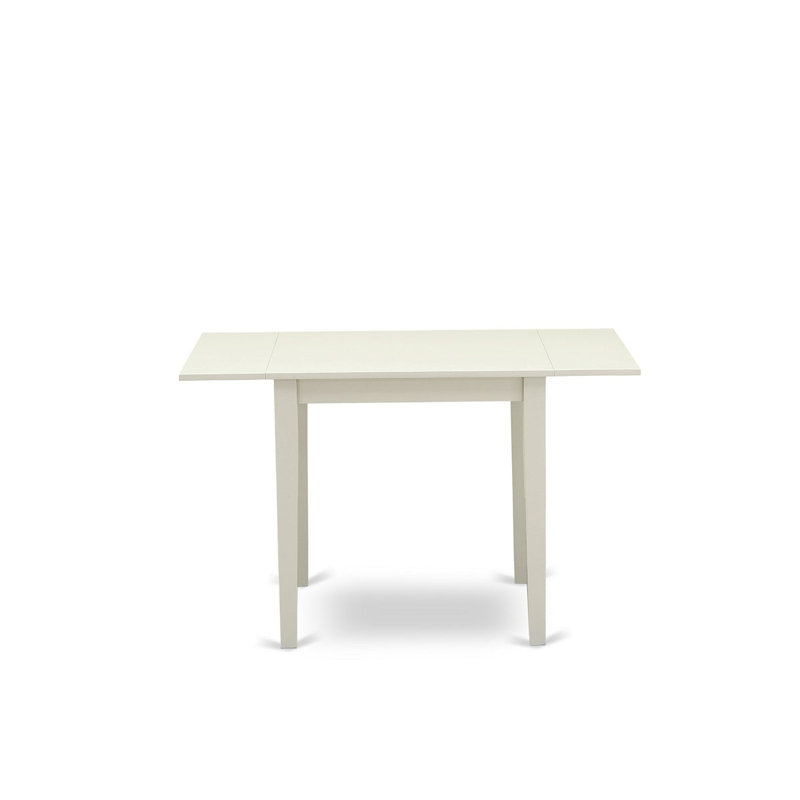 Solid Wood Top Dining Table Set, Linen White, Black, 3 Pieces: 1 Table, 2 Chairs