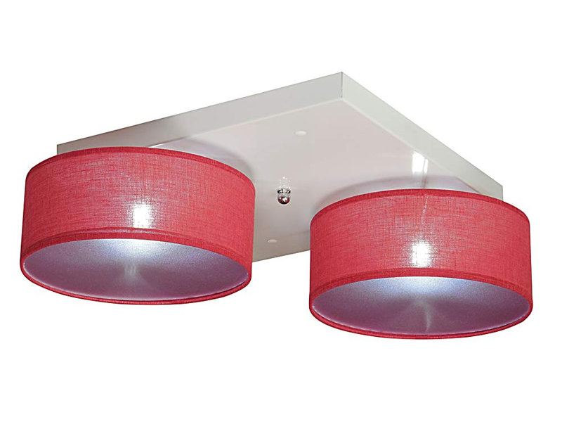 Pulley Fabric Semi Flush Mount, Red