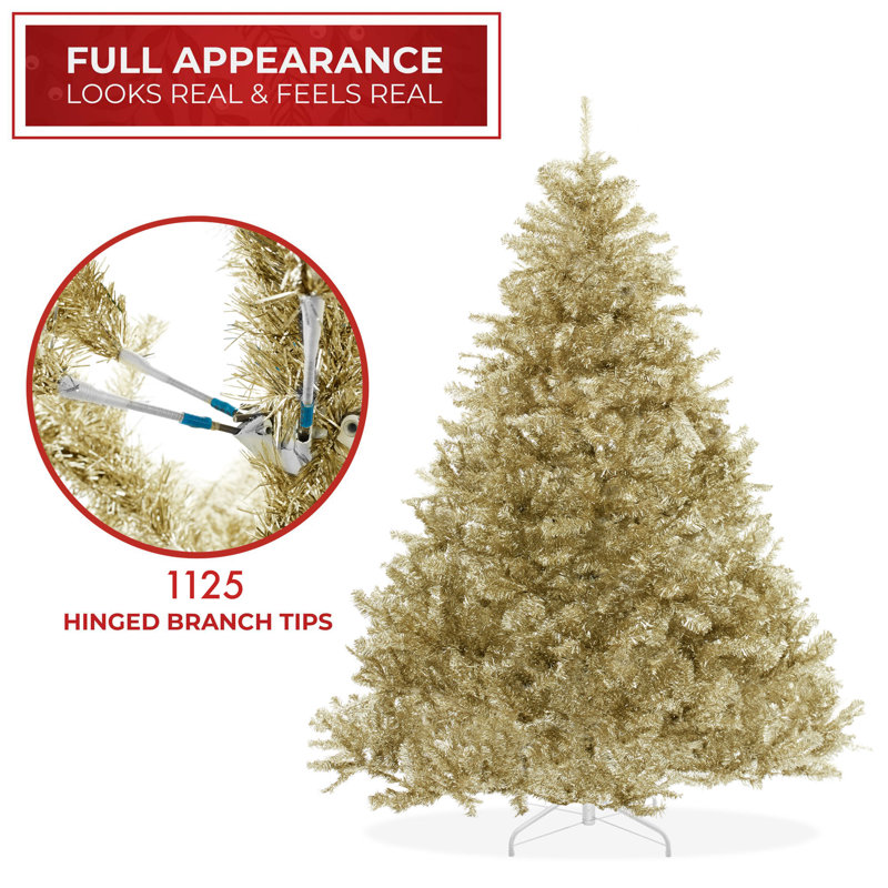 6' Gold Artificial Christmas Tree with Metal Stand